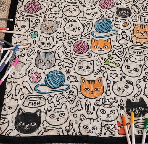 Customer photo review of Custom Blanket - For Adults - DIY Drawing with Markers