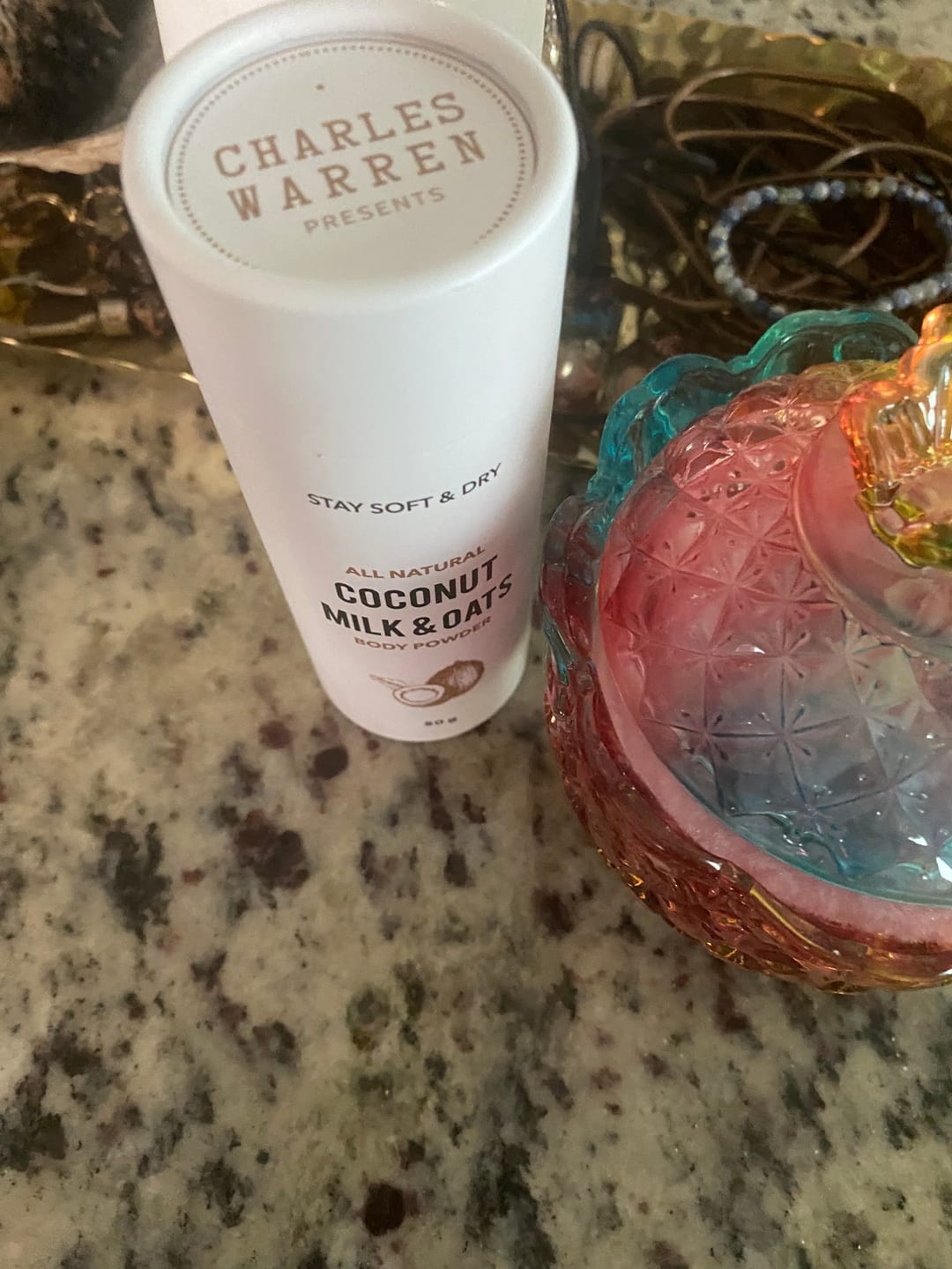 Customer photo review of Talc-Free Coconut Milk & Oats Body Powder