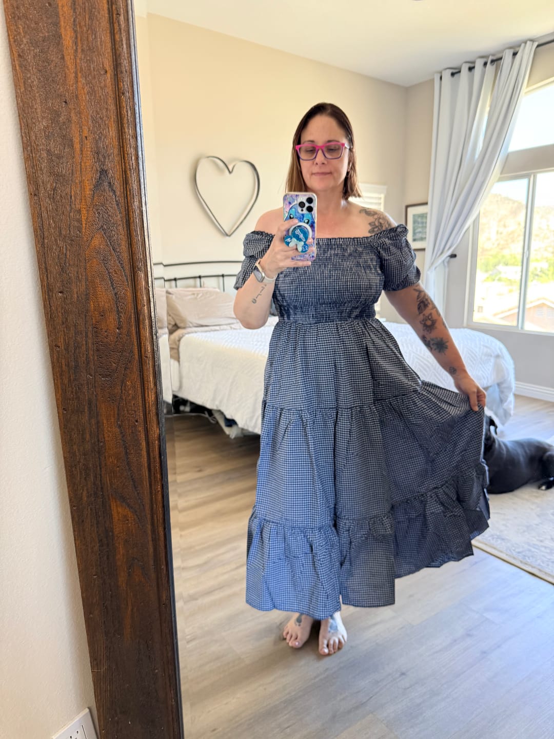 Customer photo review of The Gingham Picnic Dress