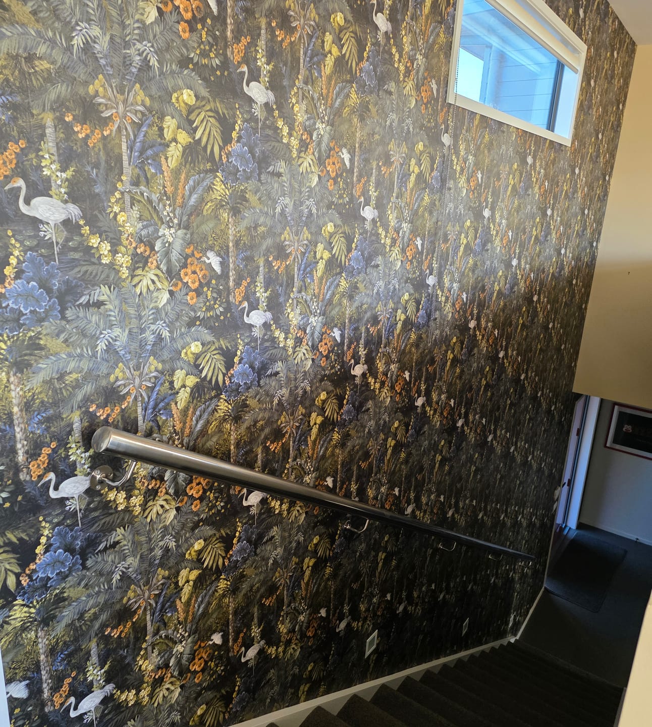 Customer photo review of Masoala Tropical Crane Wallpaper – Navy