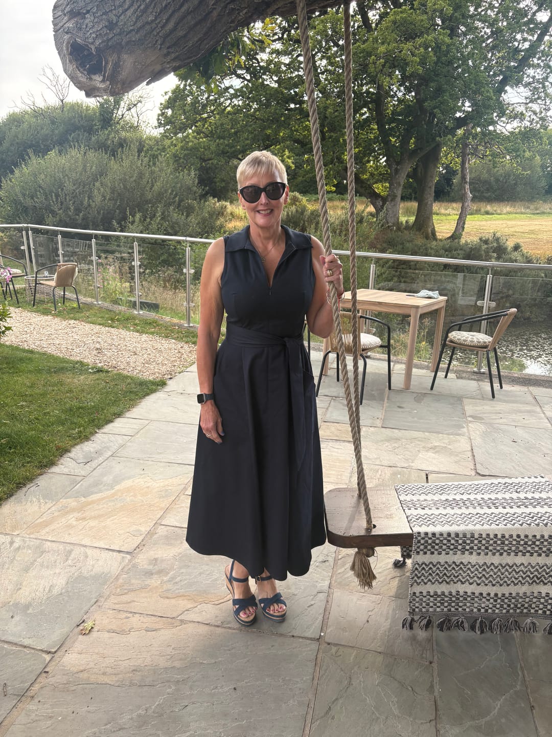 Customer photo review of The 'Ashore Zip Pocket' Dress in Navy
