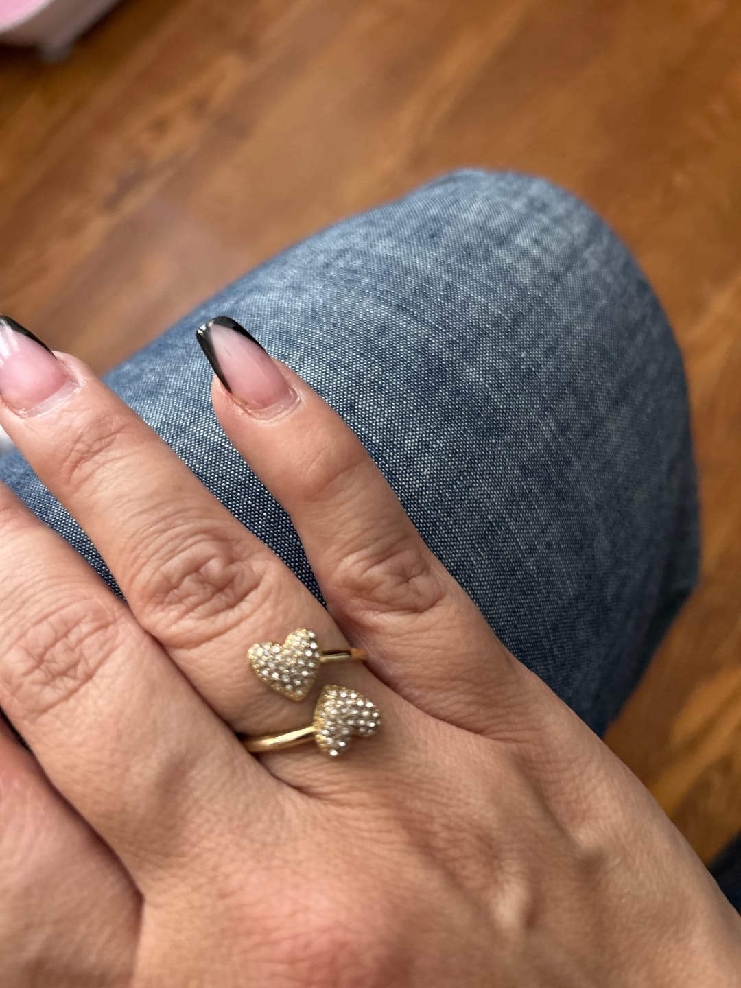 Customer photo review of Open Iced Heart Ring