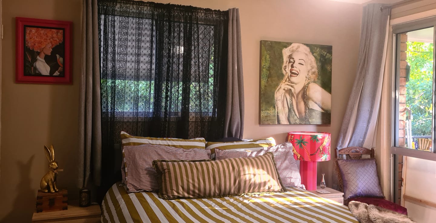 Customer photo review of Cocktail Cheetah Red & Pink Striped Table Lamp