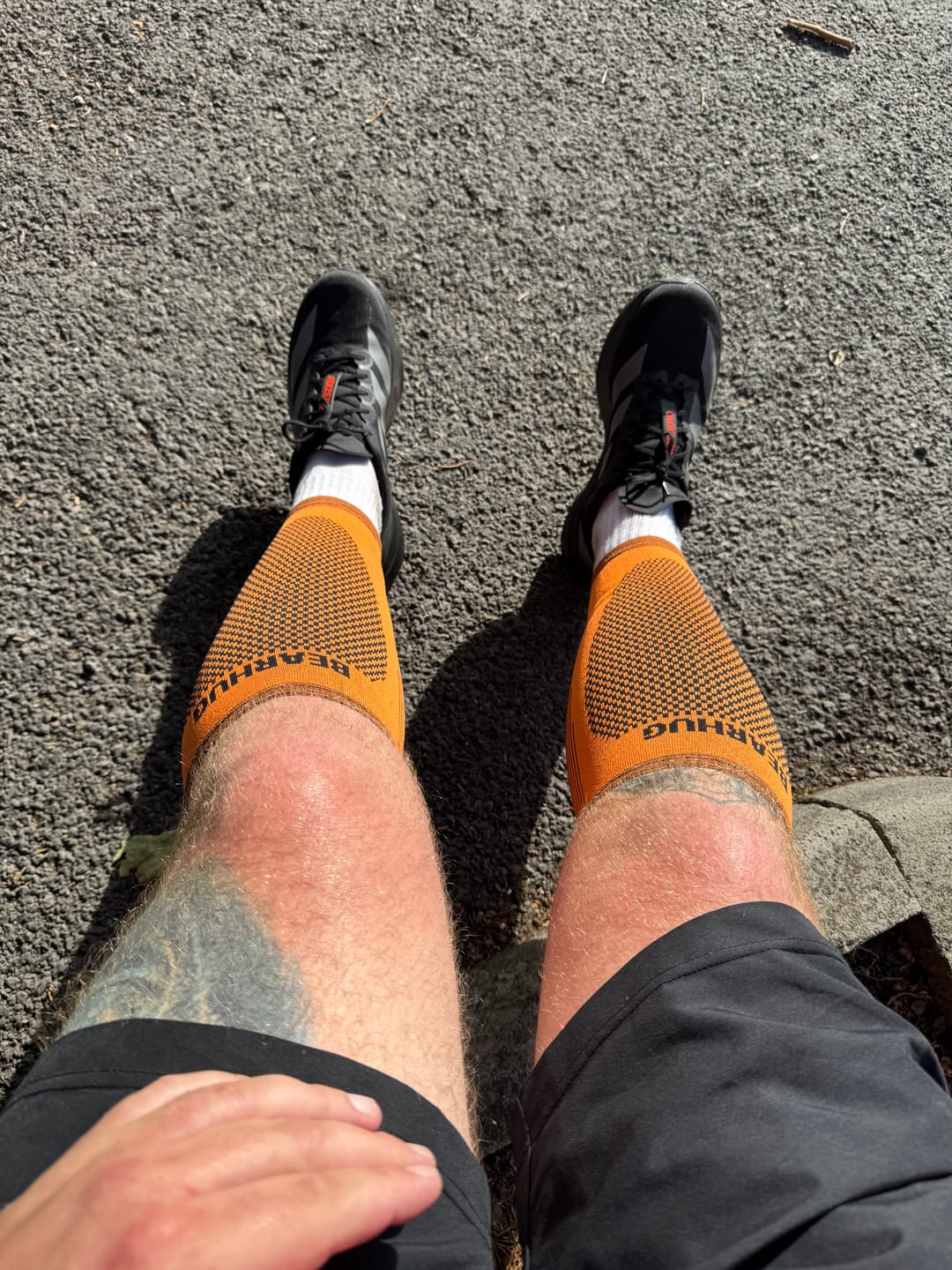 Customer photo review of Pair of Calf Supports For Shin Splint Pain Relief