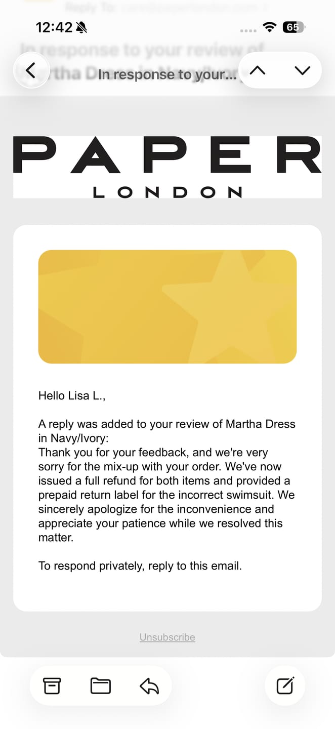 Customer photo review of Martha Dress in Navy/Ivory