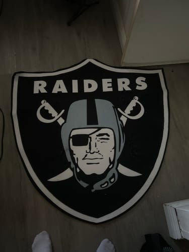 Customer photo review of Las Vegas Raiders Logo Rug