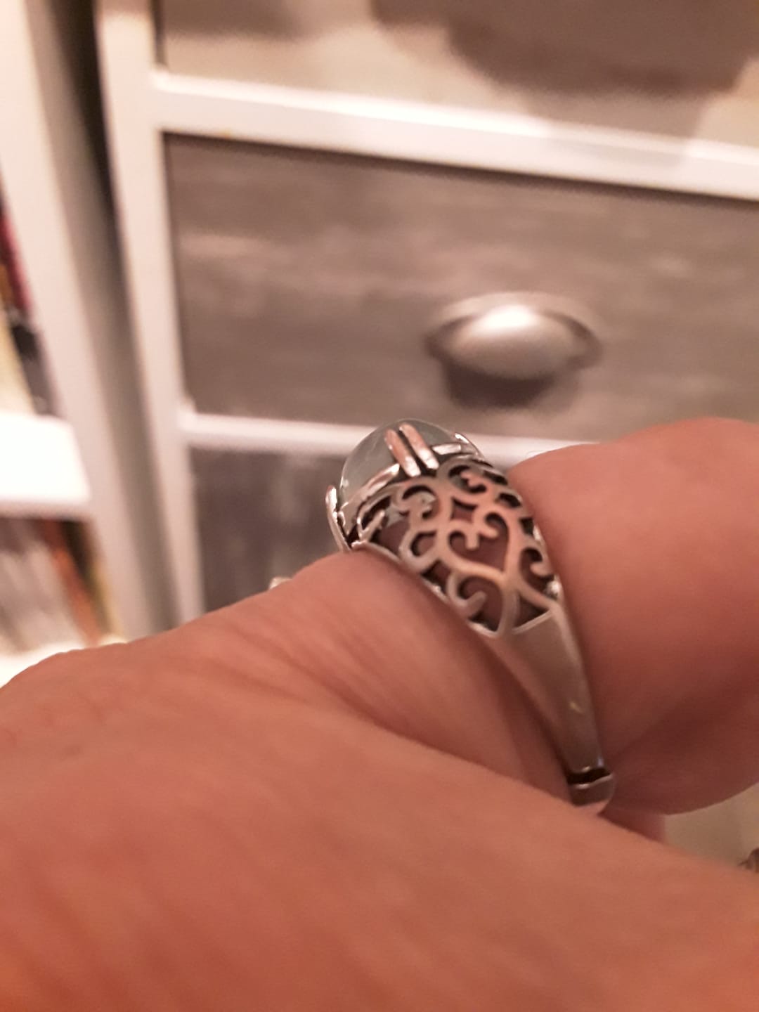 Customer photo review of Bague Ajustable "Voix de l’Âme" en Aigue-Marine