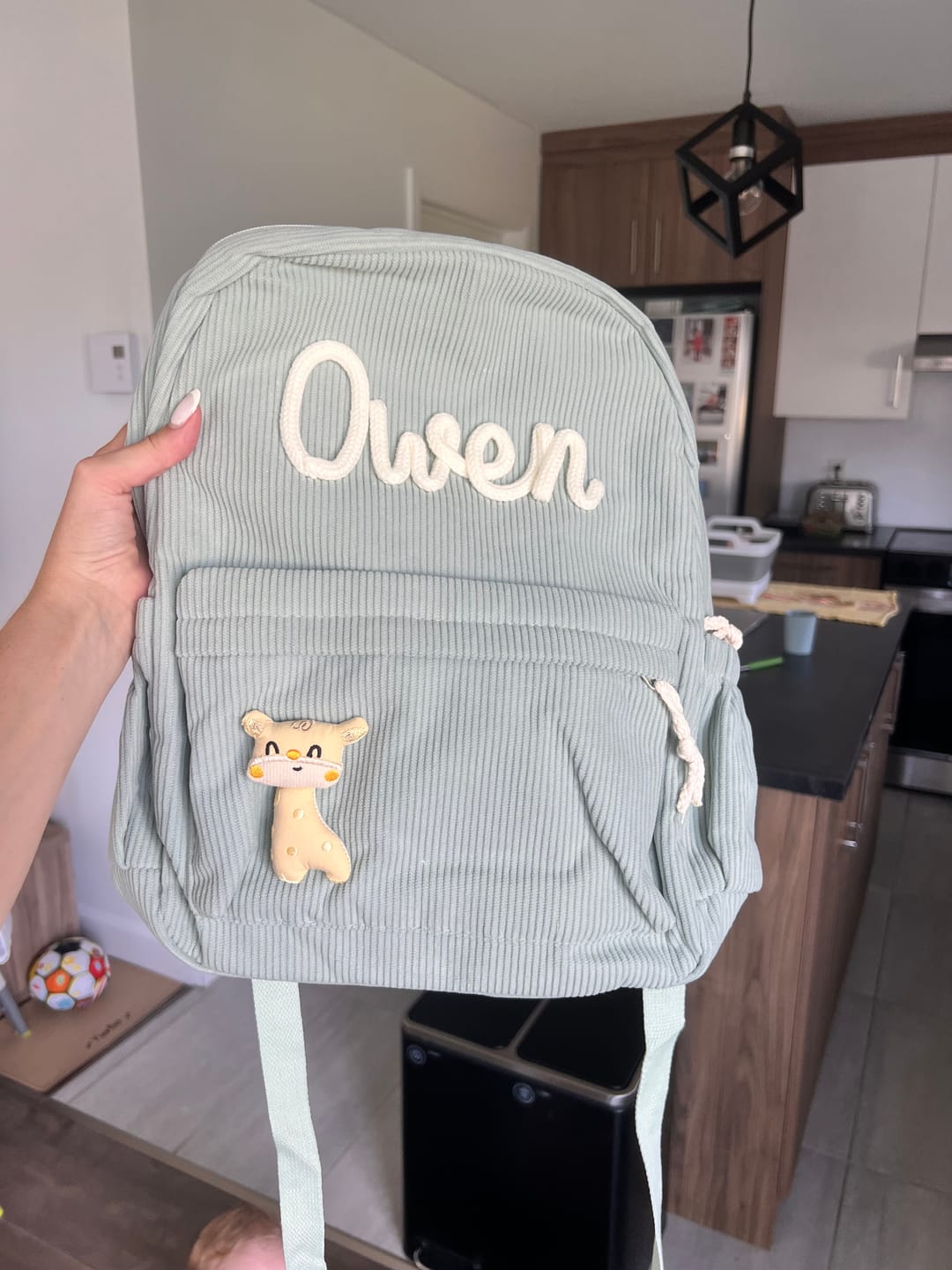 Customer photo review of K&C - Personalized Knitted Backpack