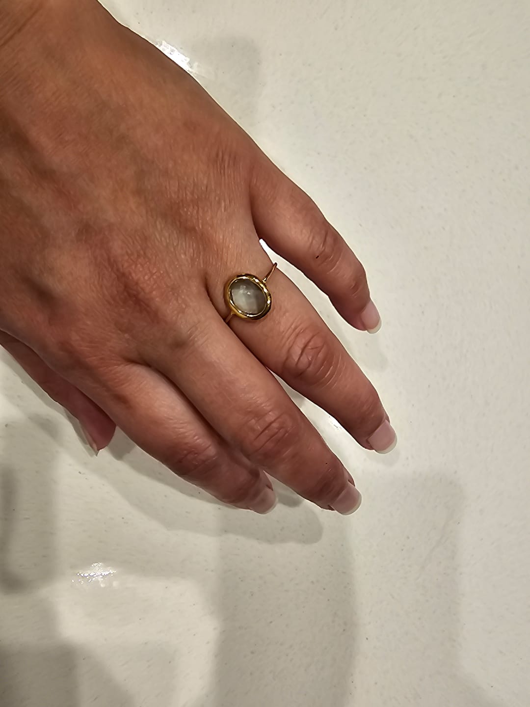 Customer photo review of Aquamarine Crystal Gold Ring