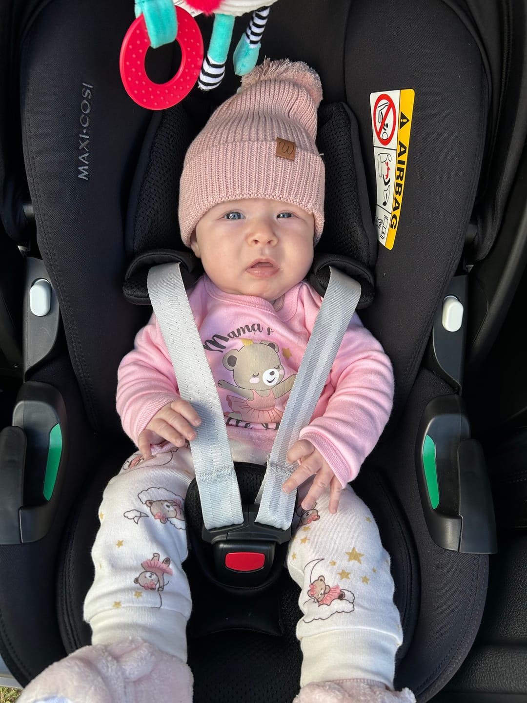 Customer photo review of Knitted Beanie (0-6 Months) - Dusty Pink