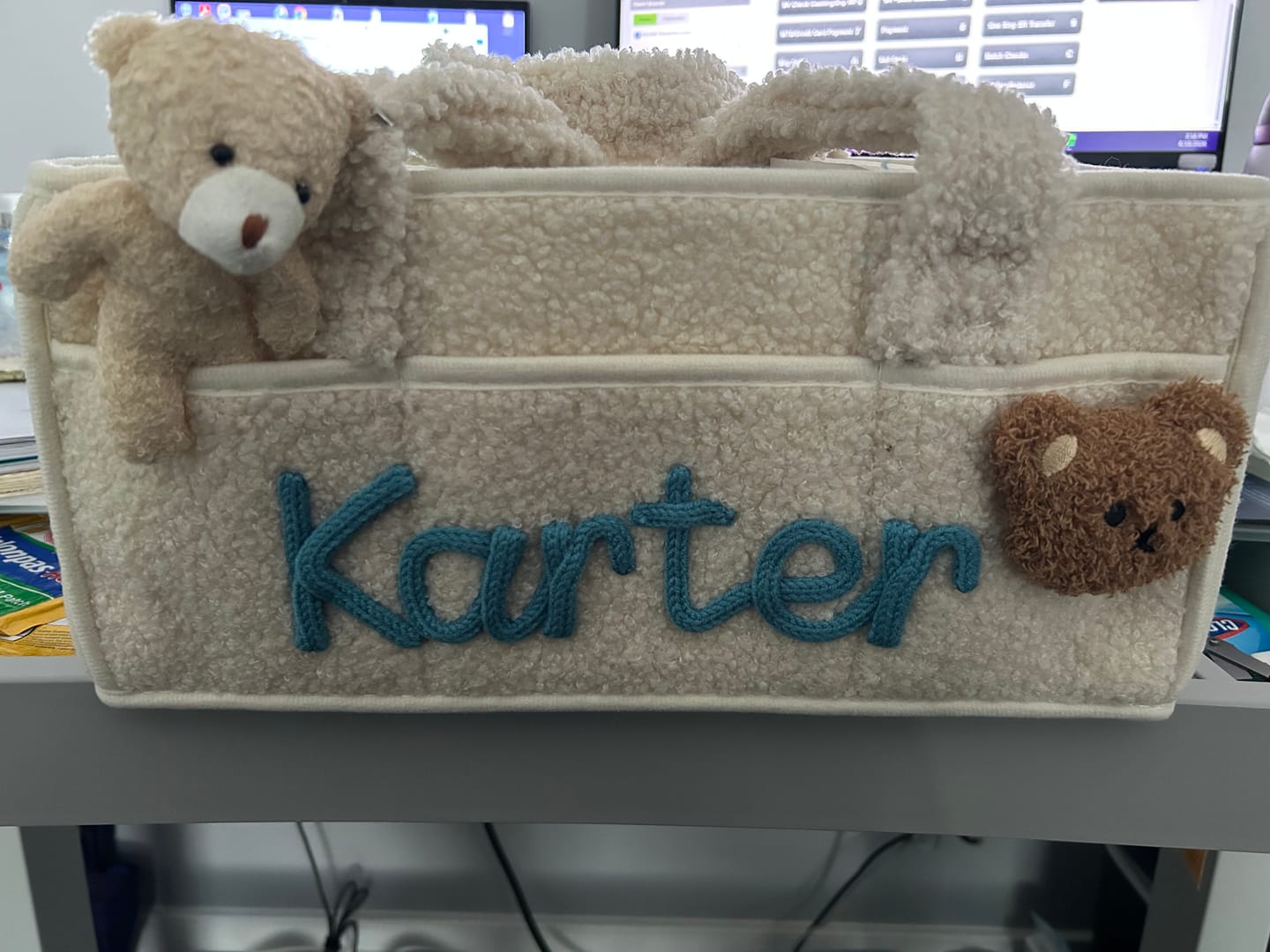 Customer photo review of K&C - Personalized Baby Storage Basket
