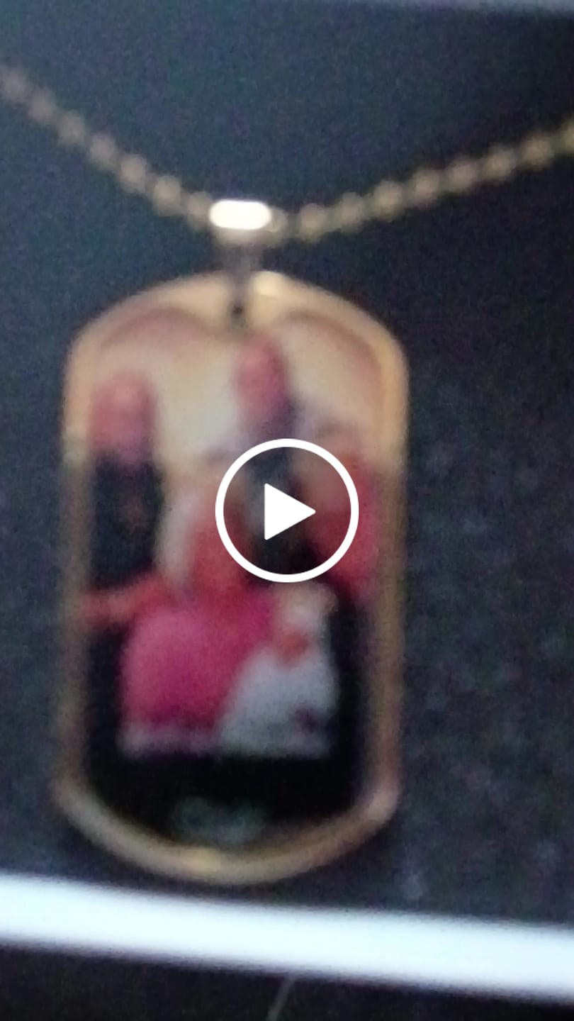 Customer video review of Custom Name Photo Dog Tag Memorial Necklace