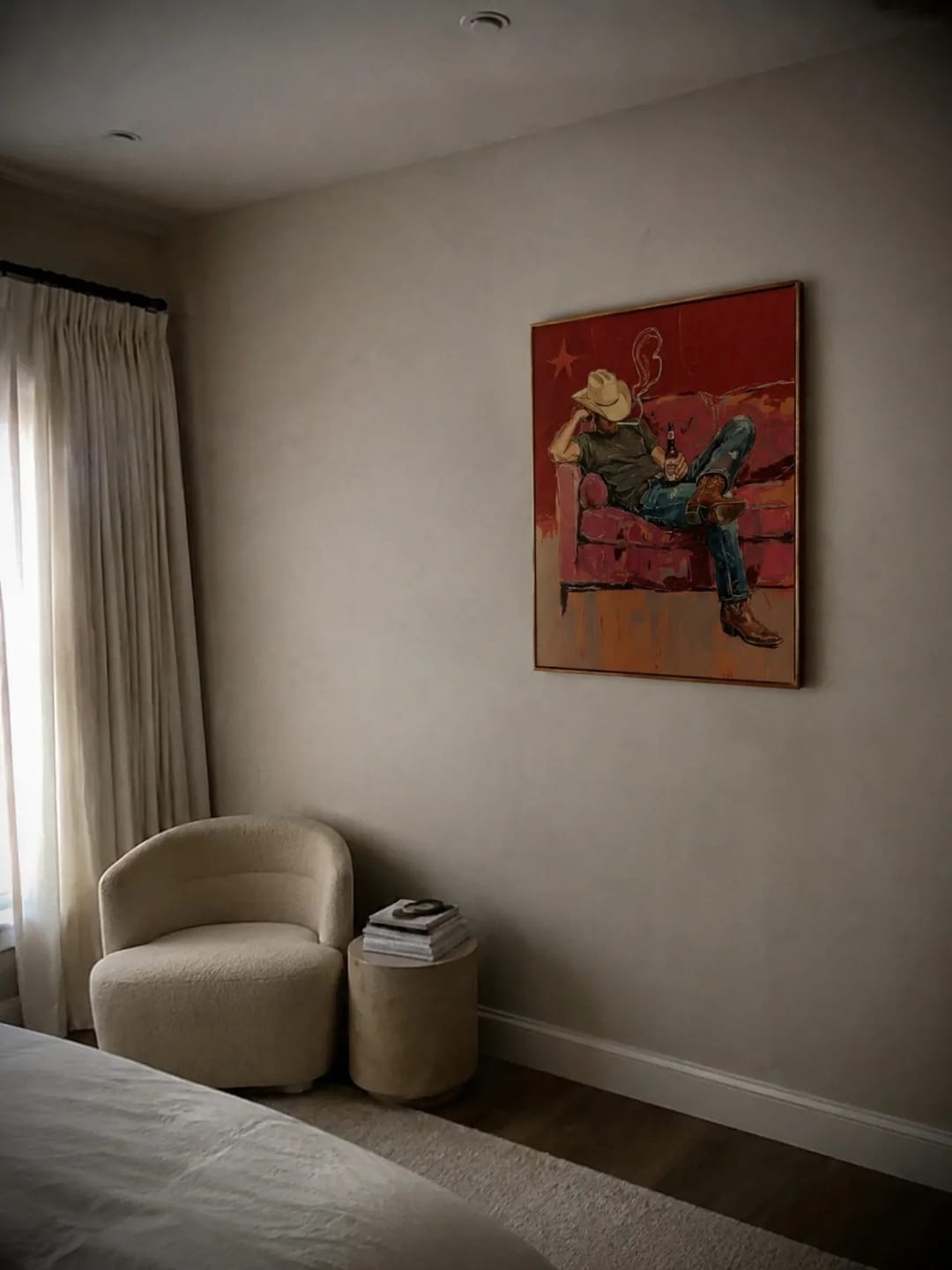 Customer photo review of Impasto Cowboy on Couch Wall Art