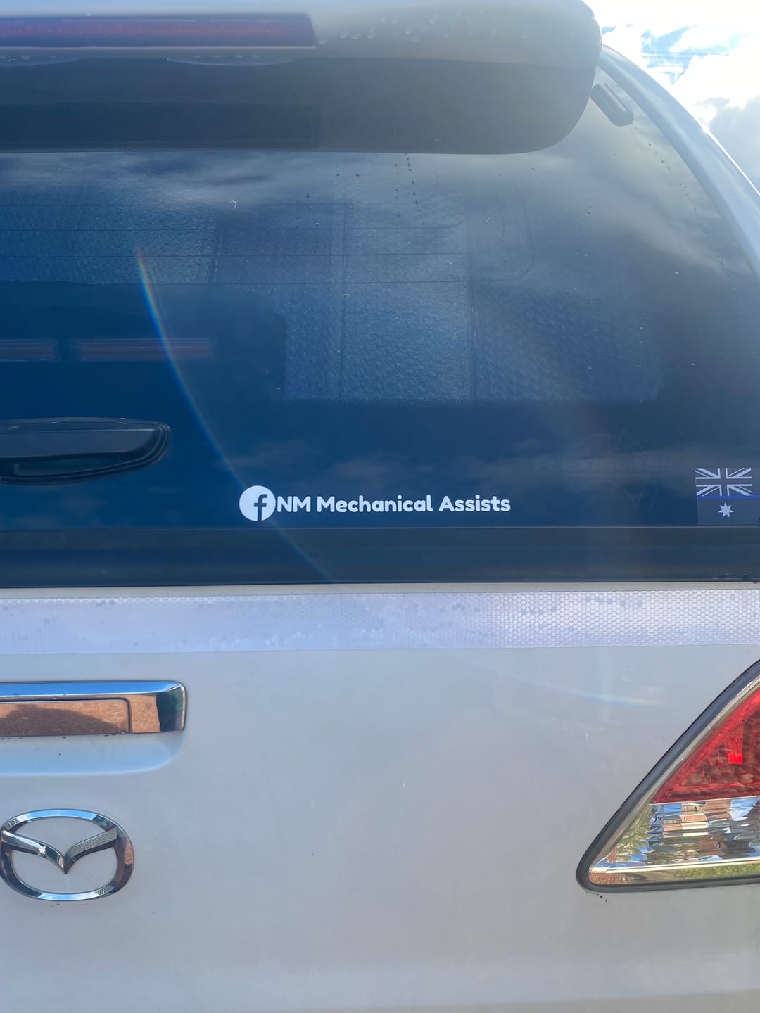 Customer photo review of Custom Facebook Handle Sticker