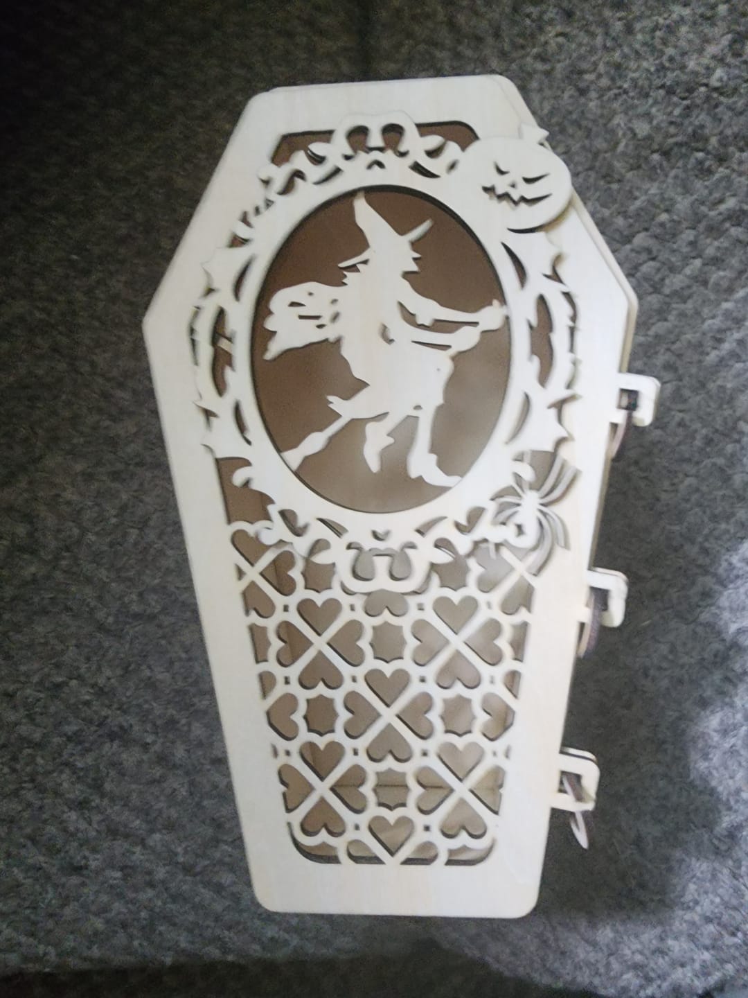 Customer photo review of 6 Halloween Coffin Gift Box Treat Candy Holder SVG Laser Cut