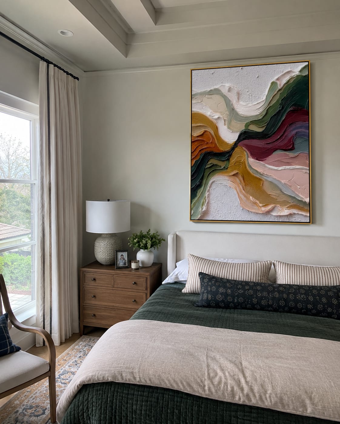 Customer photo review of Primal Flow – Wabi-sabi Heavy Impasto Abstract Painting | Modern Minimalist Entryway Art