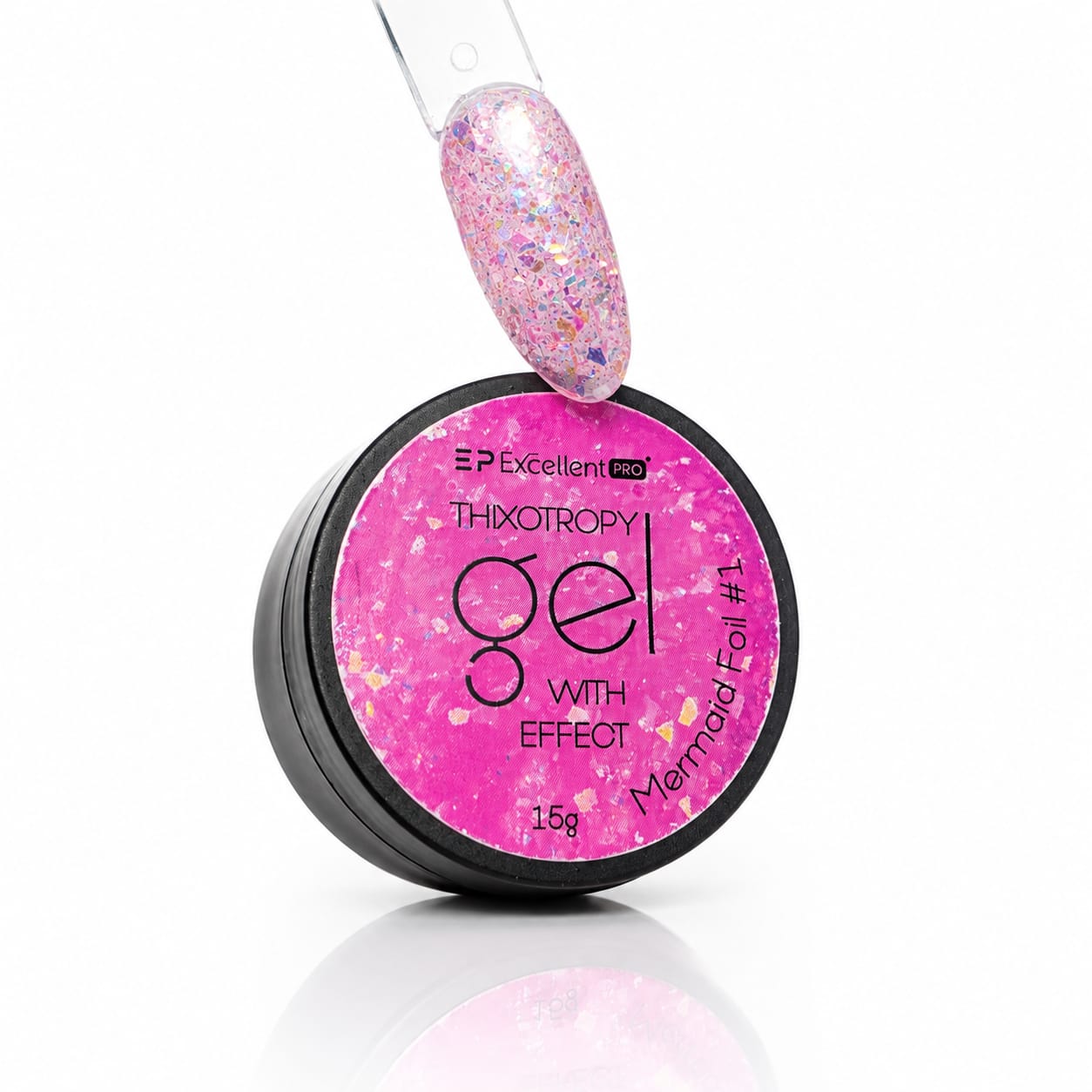 Customer photo review of Excellent PRO Thixotropy Gel With Effect Mermaid Foil 1