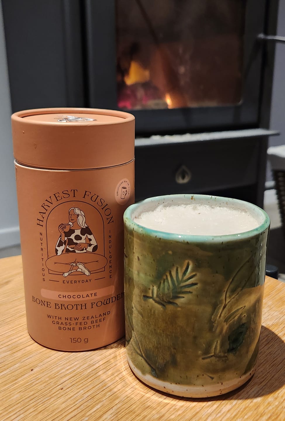 Customer photo review of Chocolate Bone Broth Powder