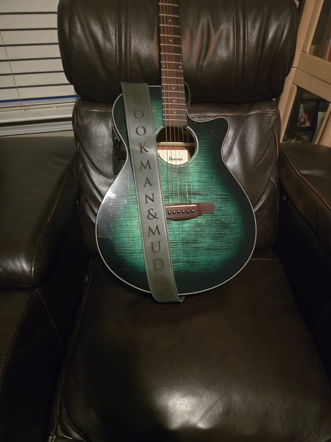 Customer photo review of Leather Guitar Strap Custom