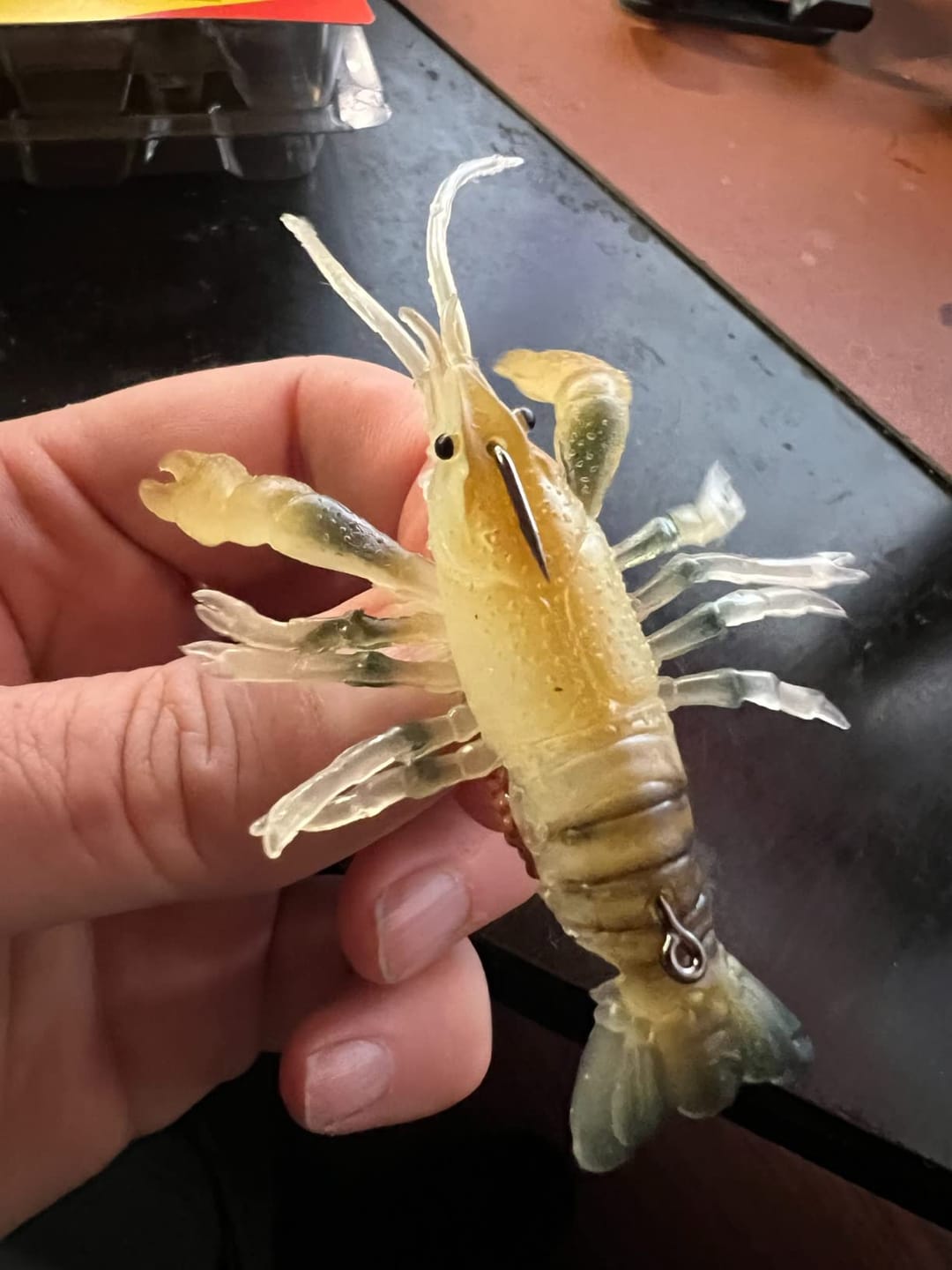 Customer photo review of Duramax Dark Color Pre-Rigged Soft Swimbaits with BKK Hooks for Bass Fishing