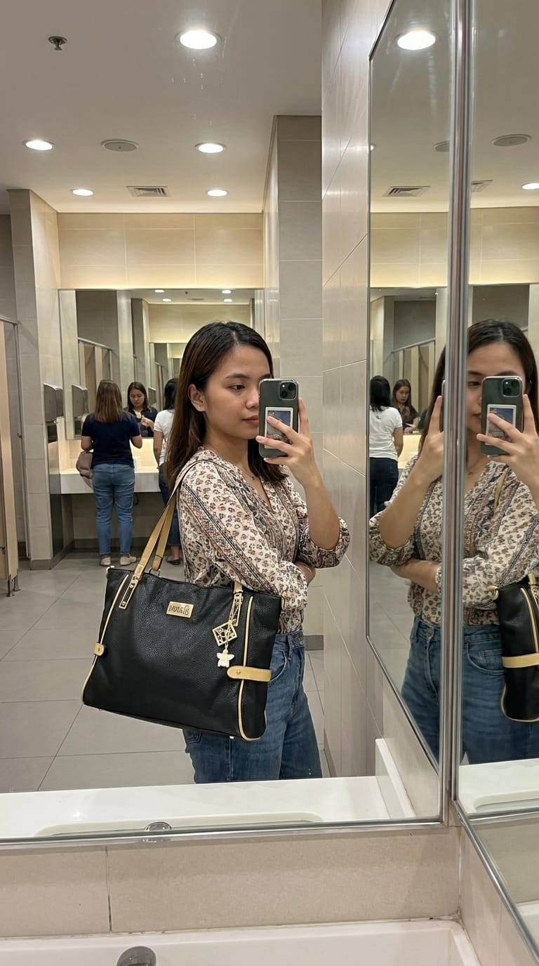 Customer photo review of VENICE LEATHER TOTE BAG