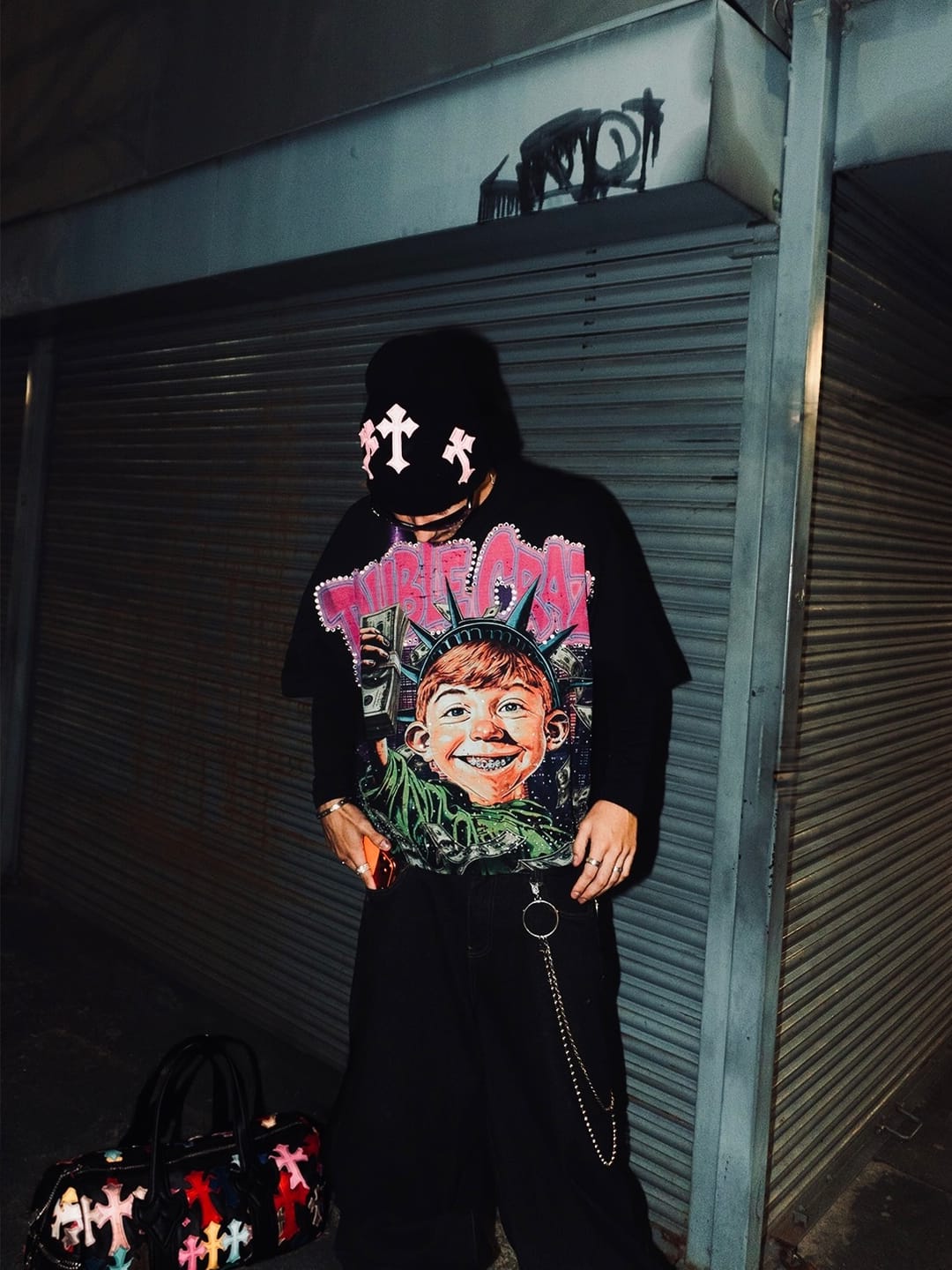Customer photo review of Bling Funny Hustle Boxy Tee-576