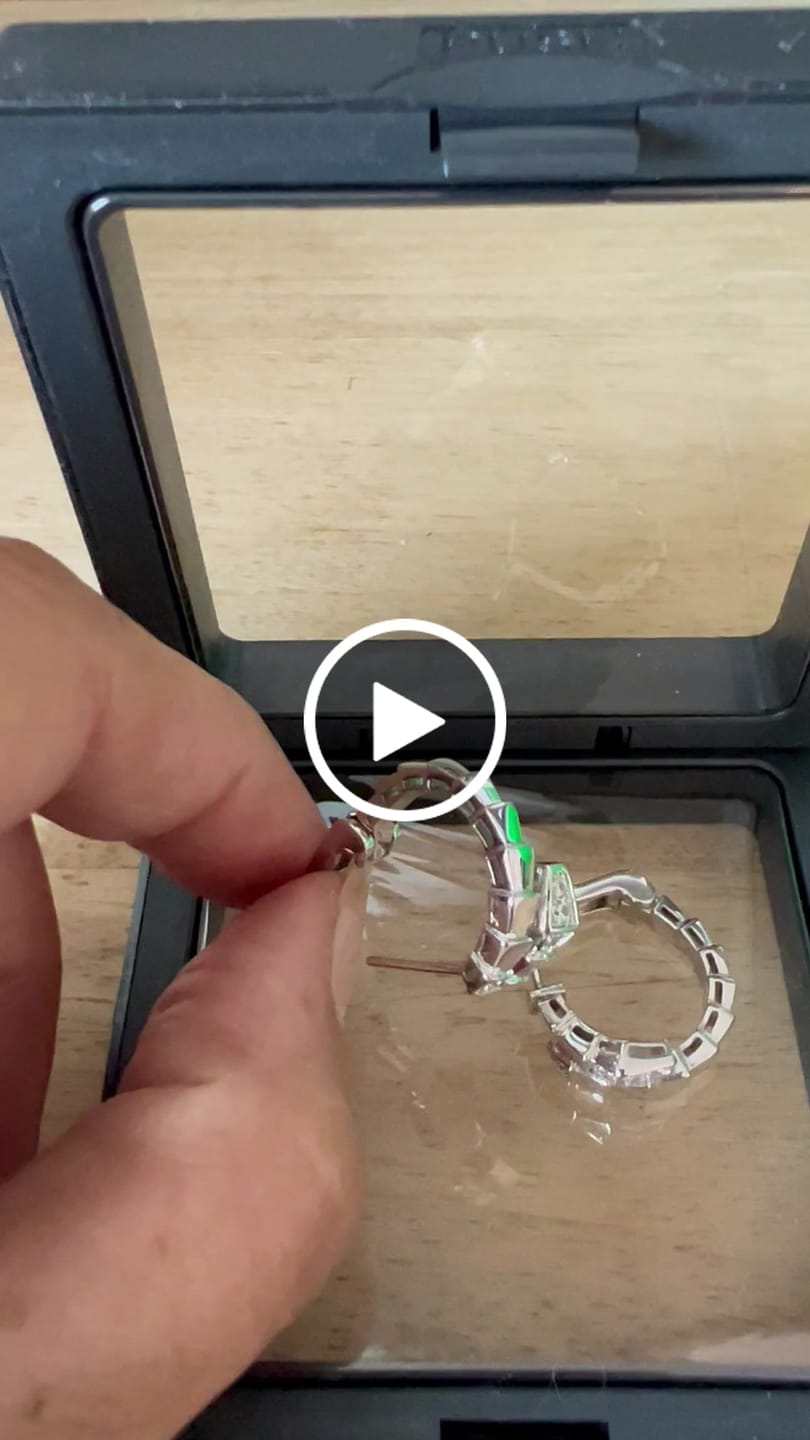 Customer video review of BVL Serpenti Viper Hoop Earrings With Pavé Diamonds