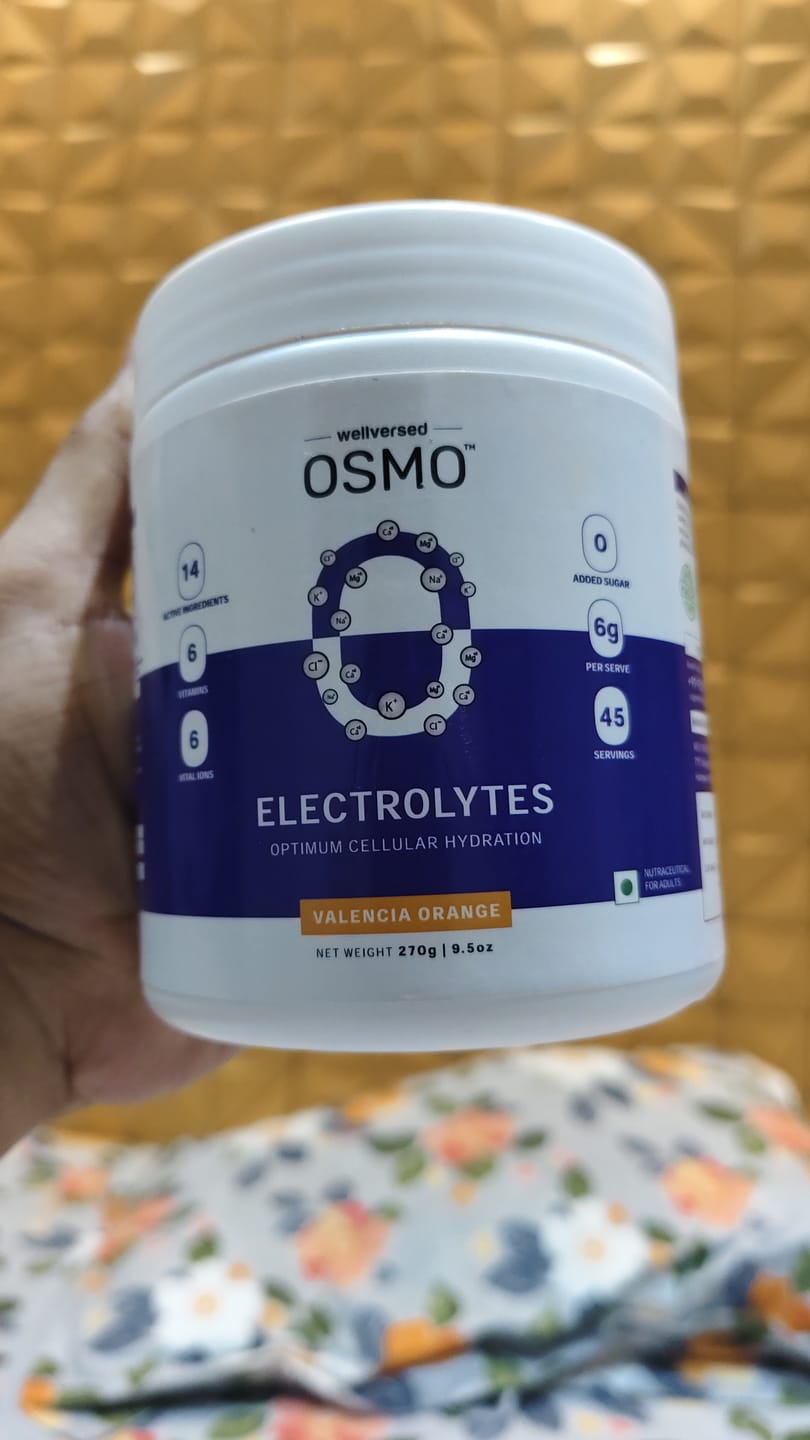 Customer photo review of OSMO - Electrolyte Hydration Blend (Advanced Salts + Taurine & Vitamins) | Valencia Orange Flavour (270g, 45 servings)