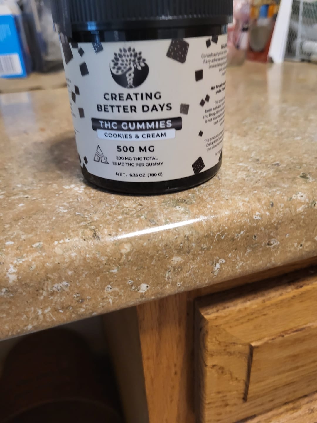 Customer photo review of THC Gummies - 25mg Cookies & Cream - High Potency