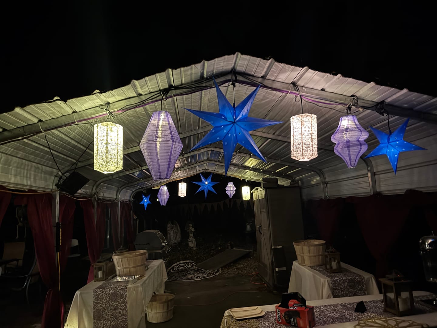 Customer photo review of BLOWOUT 18" Dark Blue Weatherproof Star Lantern Lamp, Hanging Decoration