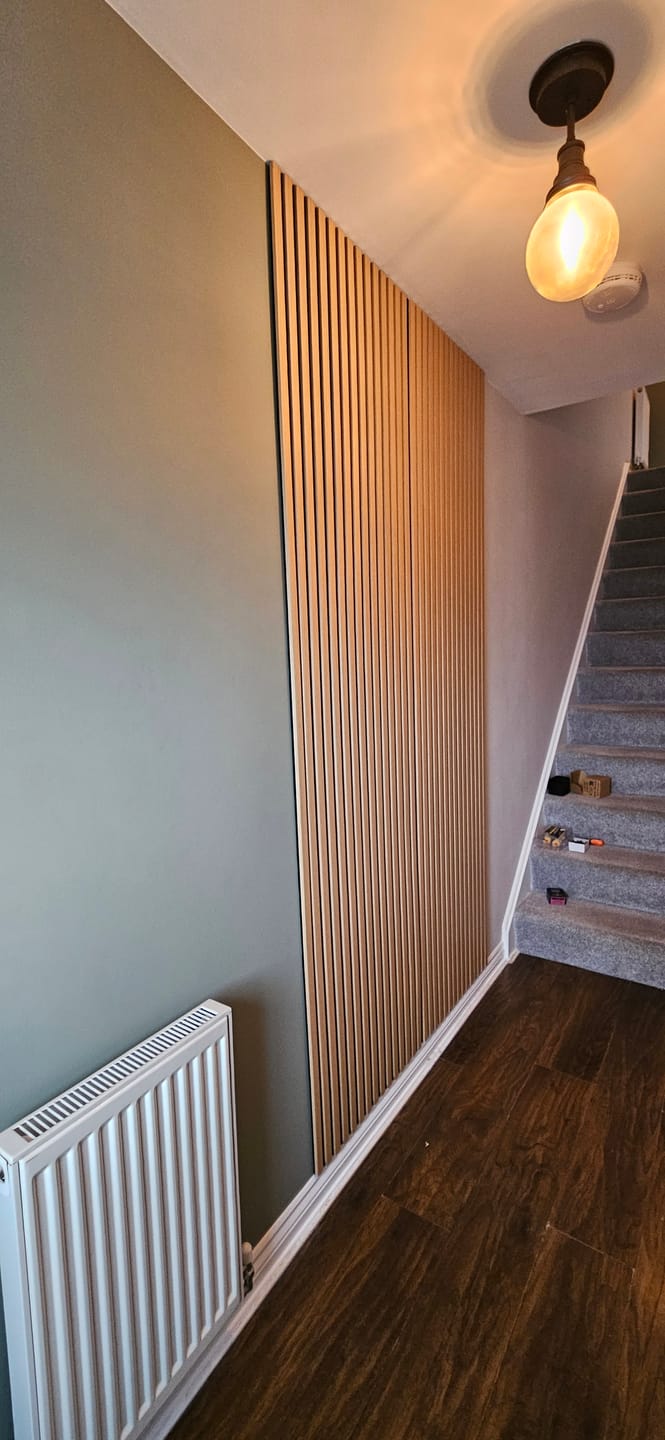 Customer photo review of Premium 3 Sided Wall Panels - 240cm x 60cm (Multiple Colours)