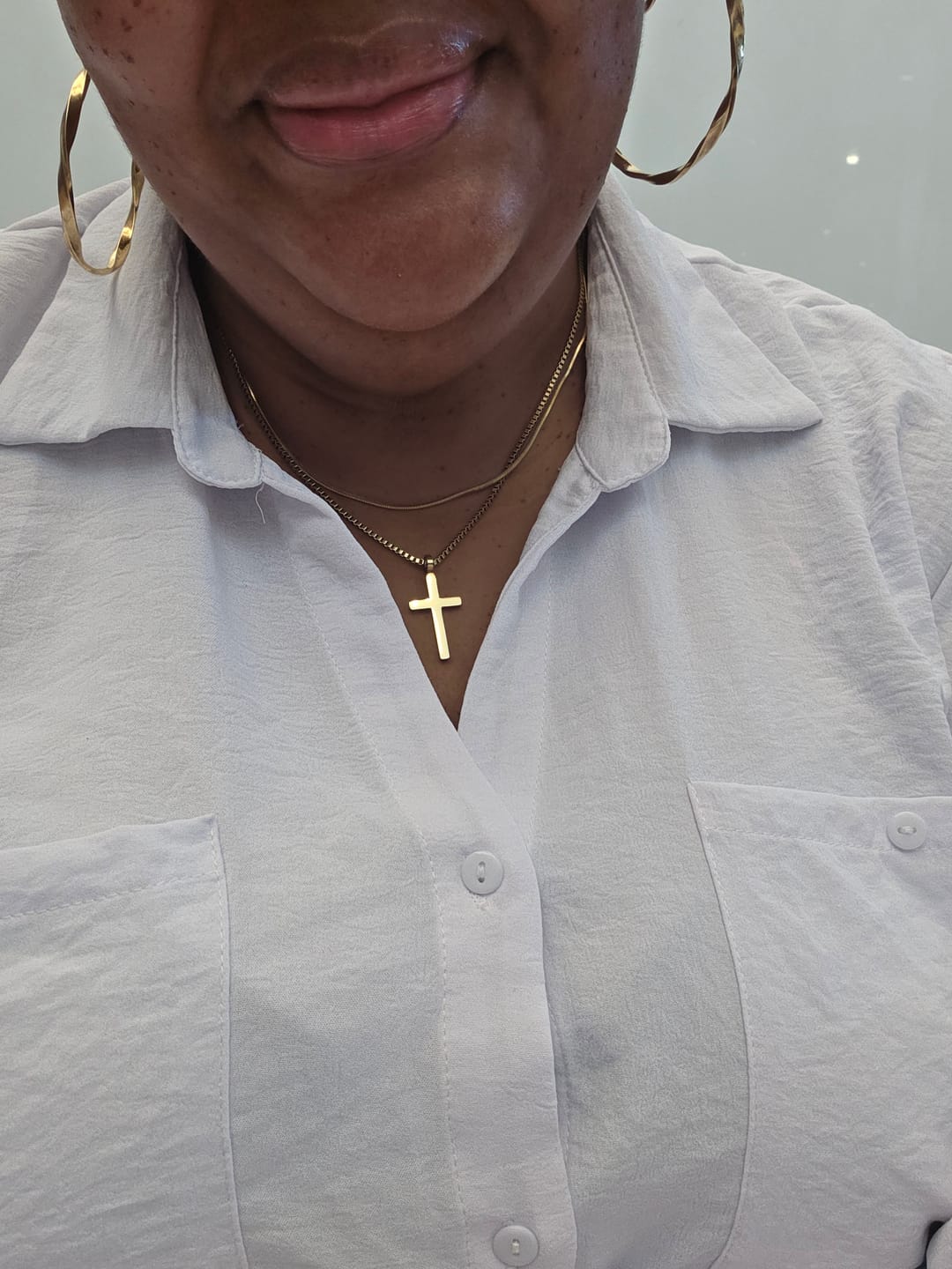 Customer photo review of Classic Cross Necklace Duo