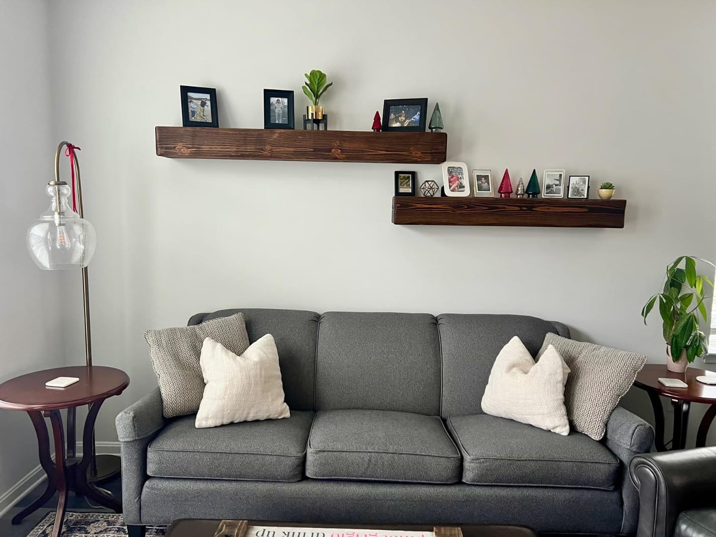 Customer photo review of 60" Handcrafted Real Wood Fireplace Mantel