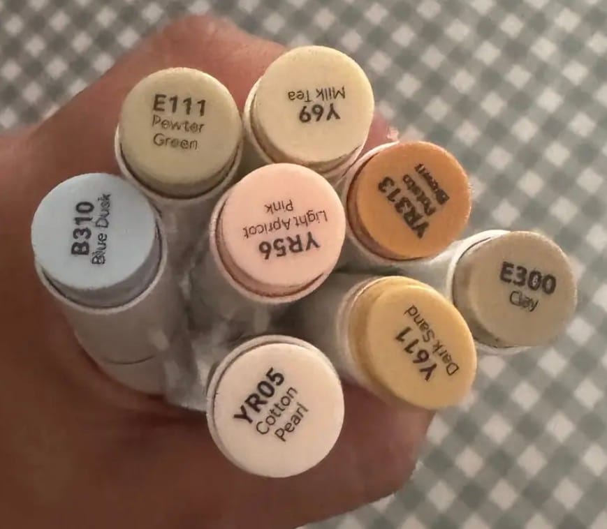 Customer photo review of Ohuhu Honolulu B YG100 / E111 Individual Marker, Brush & Fine