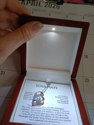 Customer photo review of To My Wife Forever Love Necklace – Romantic Gift from Husband with Heartfelt Message Card