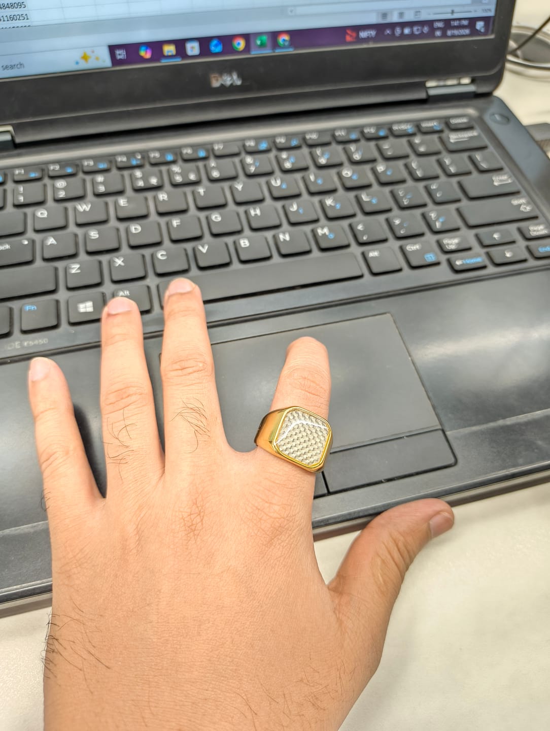 Customer photo review of 18K Gold Plated Infinity Cushion Anti-Tarnish Waterproof Ring