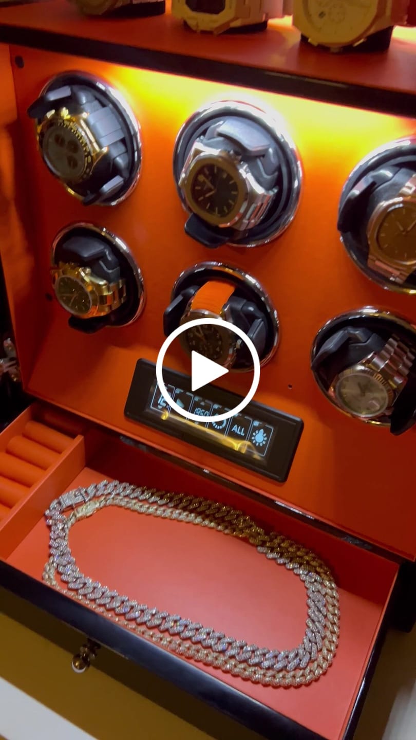 Customer video review of Patented Design Watch Winders with Watch Holder Fingerprint Lock Ultra Quiet Motors