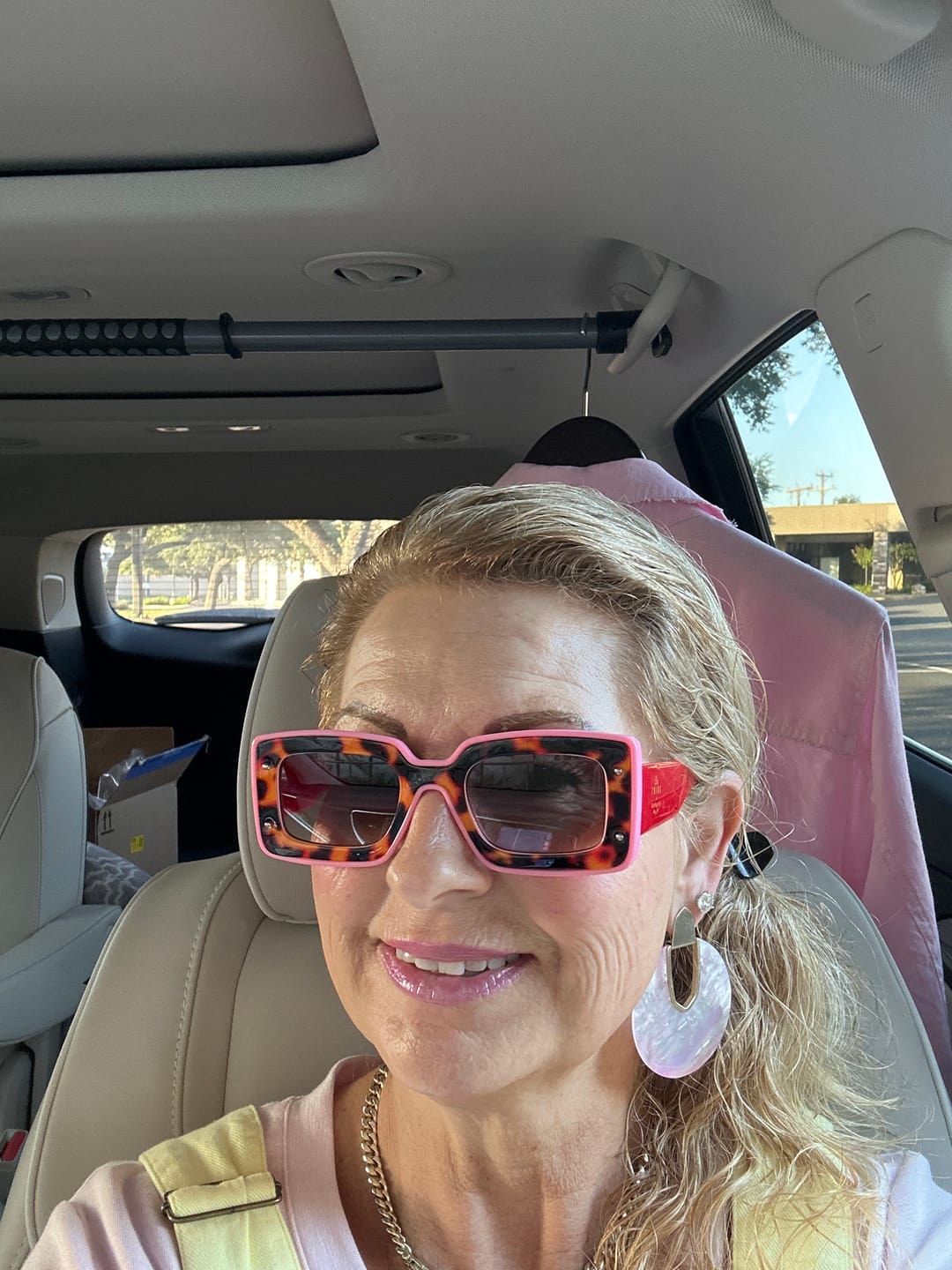 Customer photo review of Deco Sunglasses Pink + Red