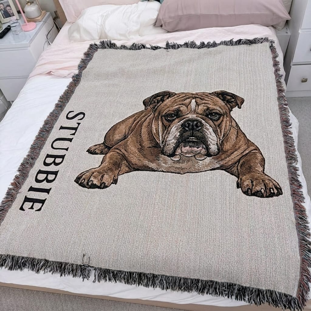 Customer photo review of Loyal Hues Pet Throw - Devoted Midnight