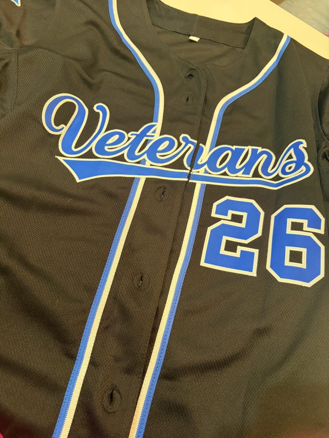 Customer photo review of Custom Black Royal-White Classic Style Authentic Baseball Jersey