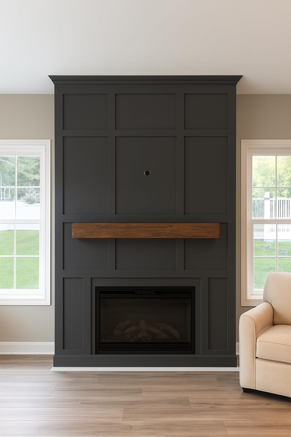 Customer photo review of 60" Handcrafted Real Wood Fireplace Mantel