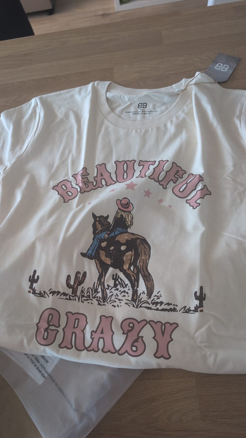 Customer photo review of 'Beautiful Crazy' Organic Cotton T-Shirt
