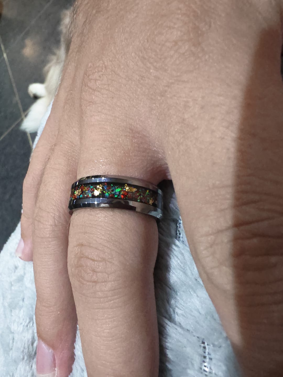 Customer photo review of Bague Personnalisée en Tungstène