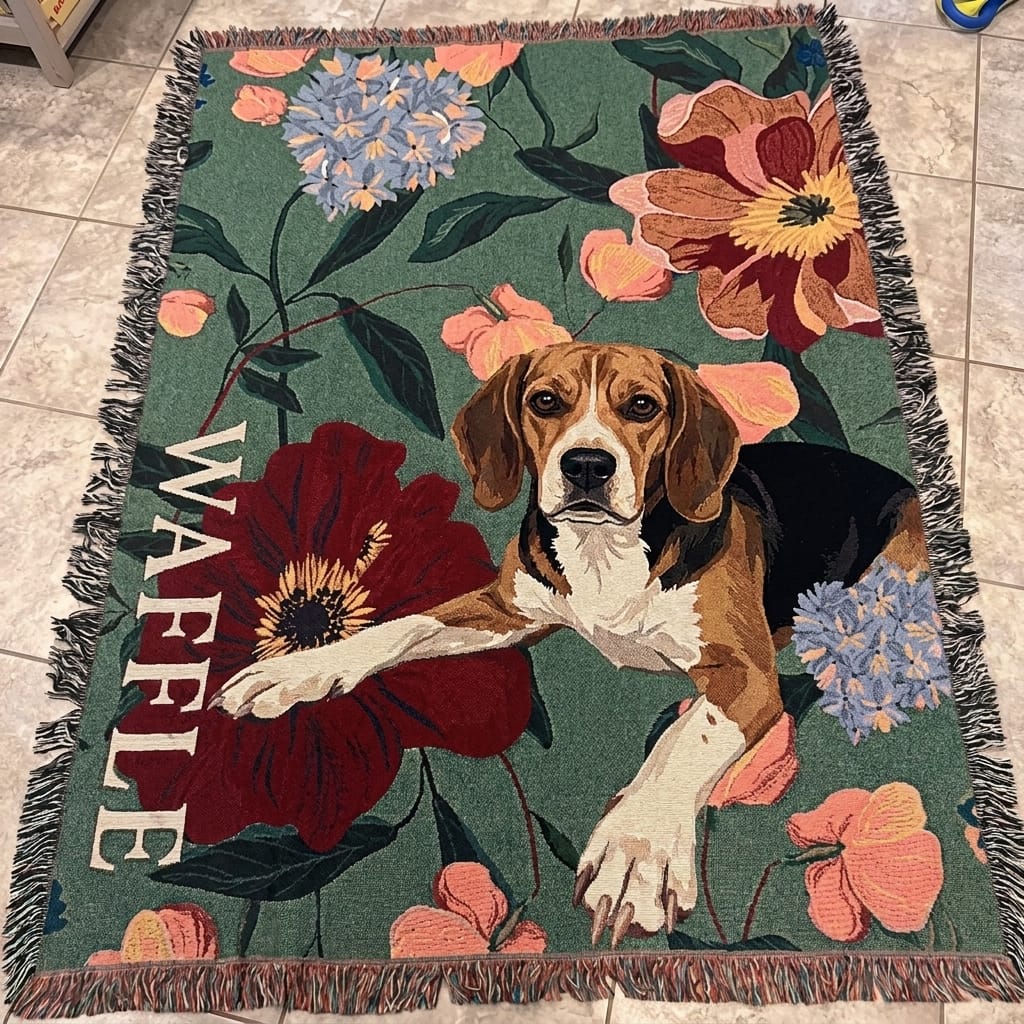 Customer photo review of Loyal Hues Pet Throw - Devoted Midnight