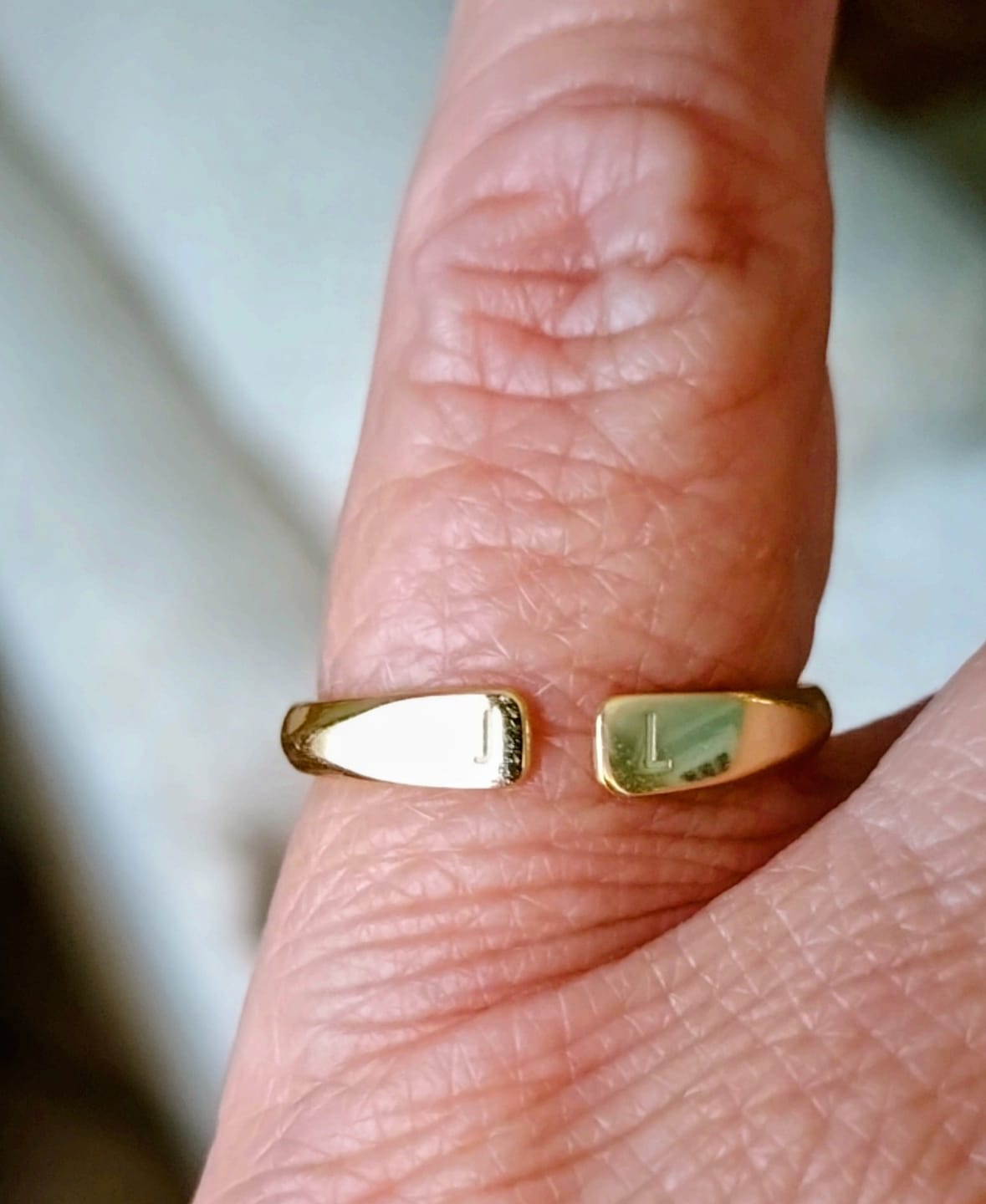 Customer photo review of Double Initial Ring