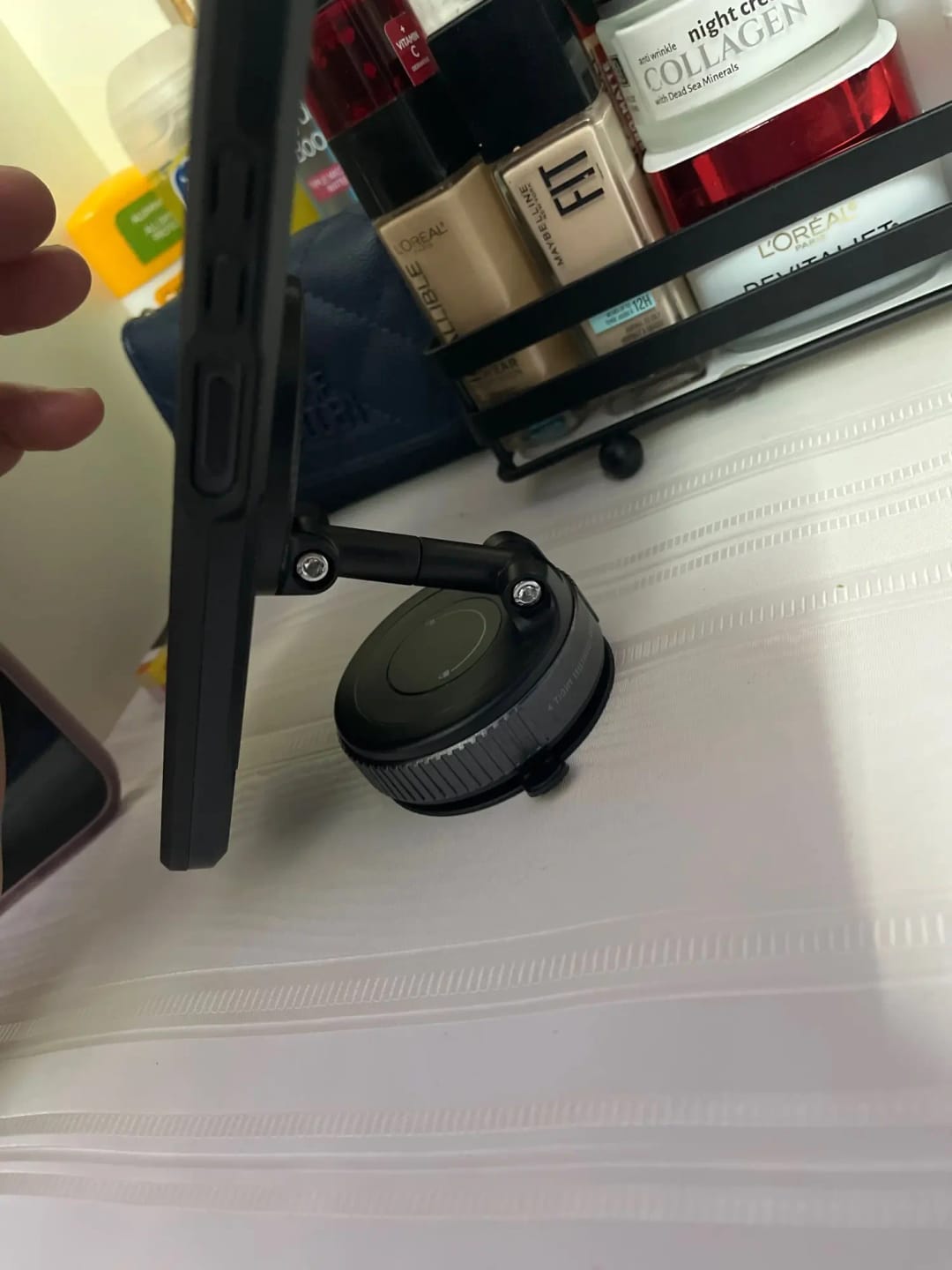 Customer photo review of Magnetic Phone Holder Foldable Design 360°