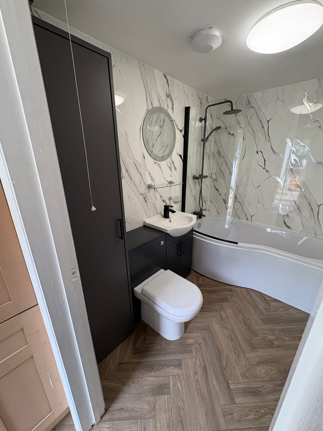 Customer photo review of 10mm Silvara Marble Gloss Shower Panel 1M x 2.4M