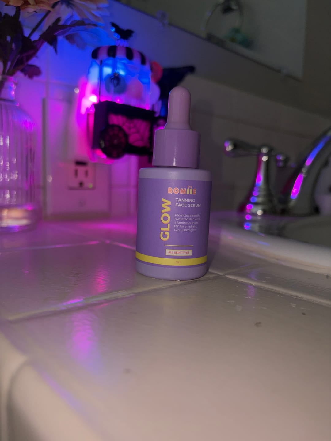 Customer photo review of GLOW Face Tan Serum