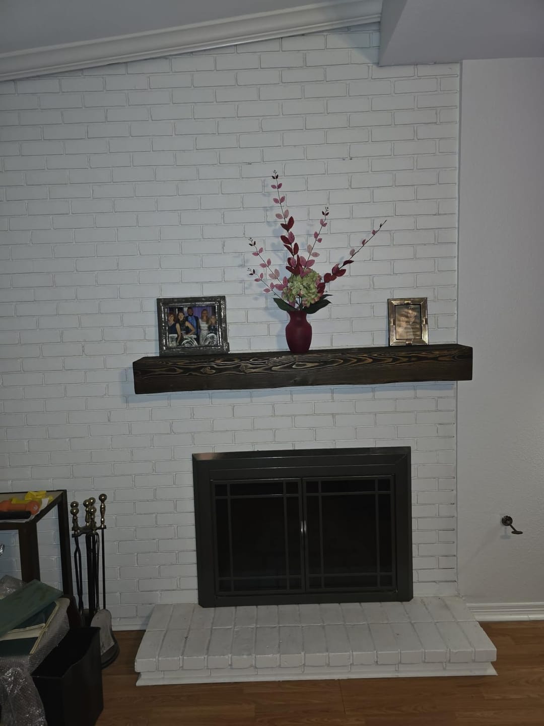 Customer photo review of 72" Handcrafted Real Wood Fireplace Mantel