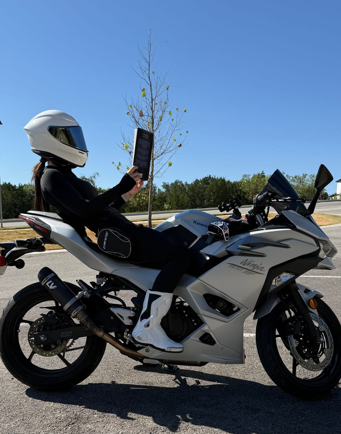 Customer photo review of Motorcycle Riding Boots White